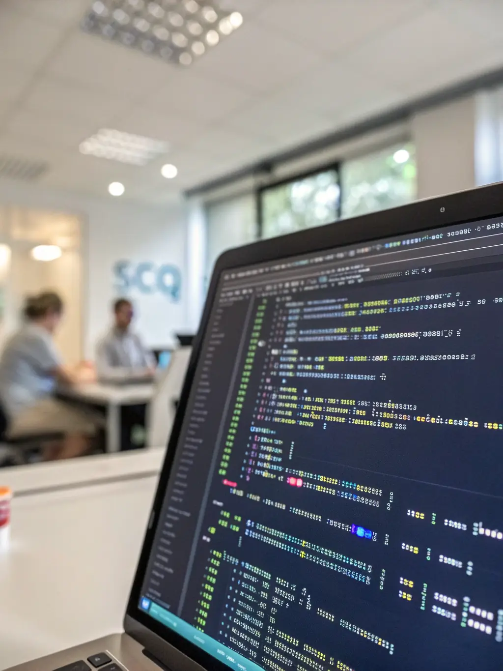 A clean and modern representation of a database schema or a server-side script, used to represent the backend technology for web development.